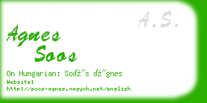 agnes soos business card